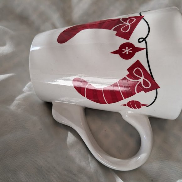 California Pantry Christmas White Mug with Red Stockings - Picture 5 of 6